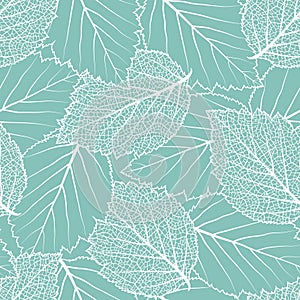 Seamless pattern with leaves. Textured background with autumn plants. Natural element. Textile print. Vector season  banner, templ