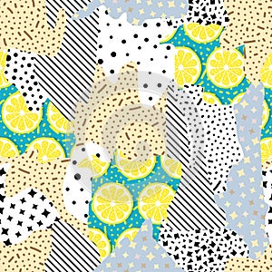 seamless pattern with lemons abstract