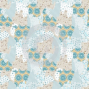 seamless pattern with lemons abstract