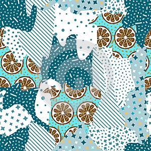 seamless pattern with lemons abstract