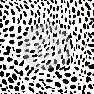 Seamless pattern of leopard spots. hand drawing. Not AI, Vector illustration