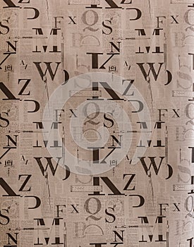 Seamless pattern with letters of the alphabet in random order