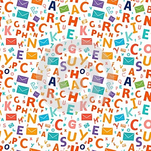 Seamless pattern with letters and number