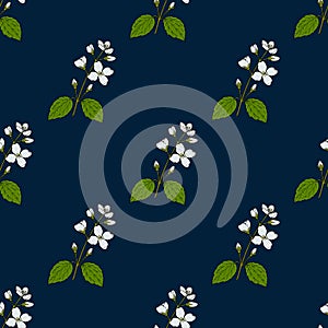 Seamless pattern with Lewis mock-orange