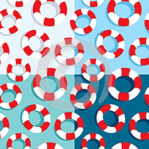 Seamless pattern of life buoys