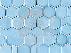 Blue Hexagonal Tiles Background - Modern.