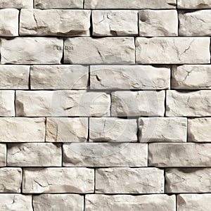 Seamless pattern of light gray shades on a simple white brick wall for background and texture
