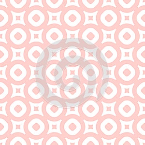 Seamless pattern in light pink and white colors. Abstract geometric background