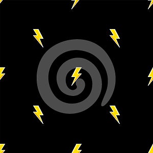 Seamless pattern with lightning. Flat vector illustration. For printing on T-shirts and other purposes