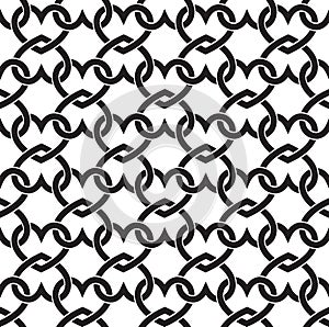 Seamless pattern of links in form of hearts