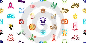 Seamless pattern with Logos