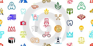 Seamless pattern with Logos