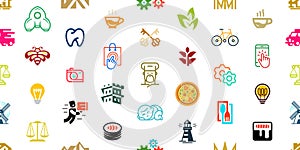 Seamless pattern with Logos