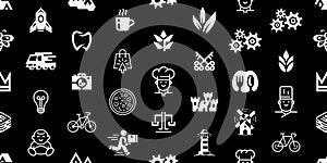 Seamless pattern with Logos