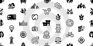 Seamless pattern with Logos