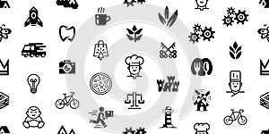 Seamless pattern with Logos