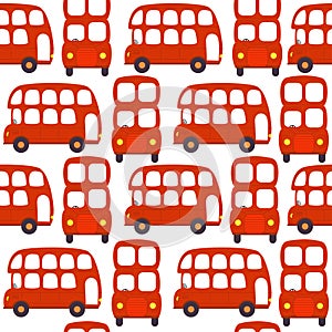 Seamless pattern with london red bus