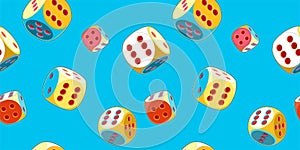 Seamless Pattern of Lucky Dice with six