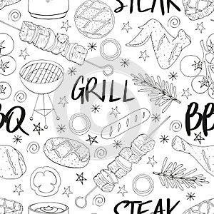 Seamless pattern made from BBQ elements.