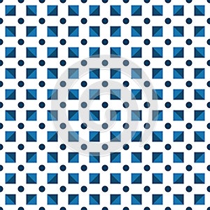 Seamless pattern made or dark blue polka dots and blue dark and