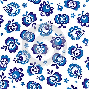 Seamless pattern made from folklore ormaments Moravia - Slovacko