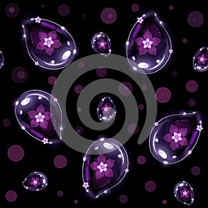 Seamless pattern with magenta drops