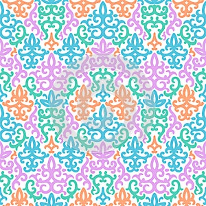 Seamless pattern with magic flowers and leaves