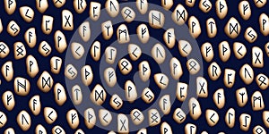 Seamless pattern with magic rune symbols