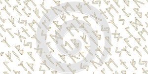 Seamless pattern with magic rune symbols