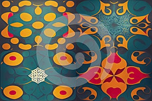 Seamless pattern with mandalas. Vintage decorative elements. Generative AI