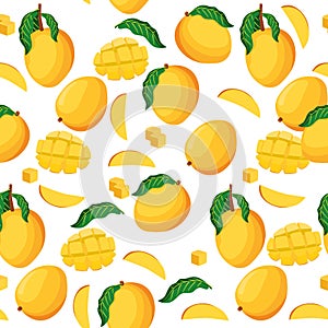 A seamless pattern of mangoes.
