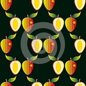 Seamless pattern with mangoes.