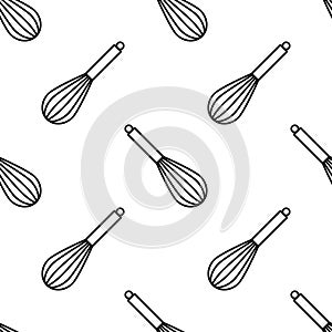 Seamless pattern, manual mixer. Background for kitchen tool. Manual mix kitchen tool appliance