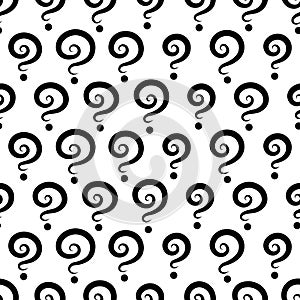 Seamless pattern from many black question marks