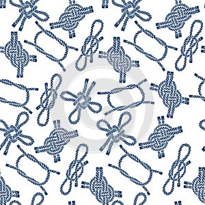 Seamless pattern with marine knots on a white background.