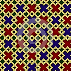 Seamless pattern, medieval stained-glass window style