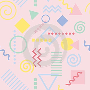 seamless pattern of memphis - simple baby goods collar photo