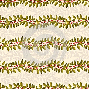 Seamless pattern Merry Christmas 2022.Branch leaves elegante xmas design.