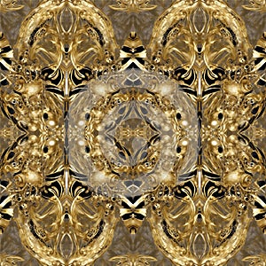 seamless pattern with metallic elements, creative ornament, fashion print, decorative texture