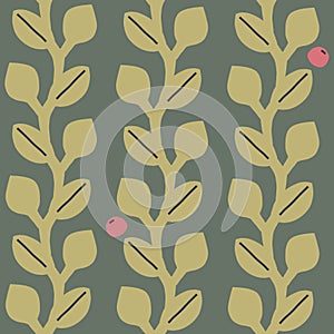 Seamless pattern in mid century retro style. Floral design for wallpaper, wrapping paper and other