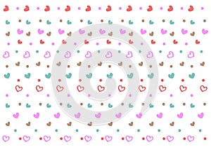 Seamless pattern with mini hearts and dots.