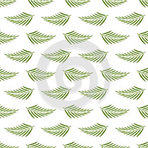 Seamless pattern of minimalist palm leaf vectors