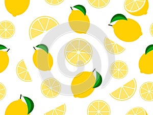 Seamless pattern mixed lemon fruit
