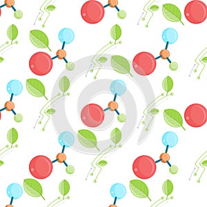 Seamless Pattern Molecular Structure and Leaves