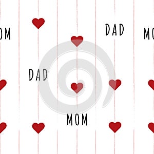 Seamless pattern mom and dad.