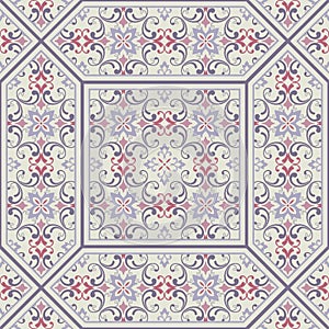 Seamless pattern in Moroccan style. Mosaic tile. Islamic traditional ornament.