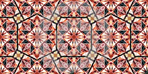 Seamless pattern mosaic oriental. Traditional antique ornament morocco and arabian. Geometry oriental ethnic tile