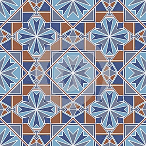 Seamless pattern mosaic oriental. Traditional antique ornament morocco and arabian. Geometry oriental ethnic tile