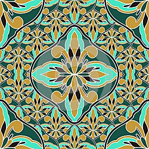 Seamless pattern mosaic oriental. Traditional antique ornament morocco and arabian. Geometry oriental ethnic tile