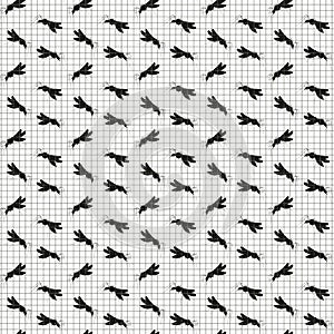 Seamless pattern with mosquitoes . Pattern warning about dangerous virus Zika. photo